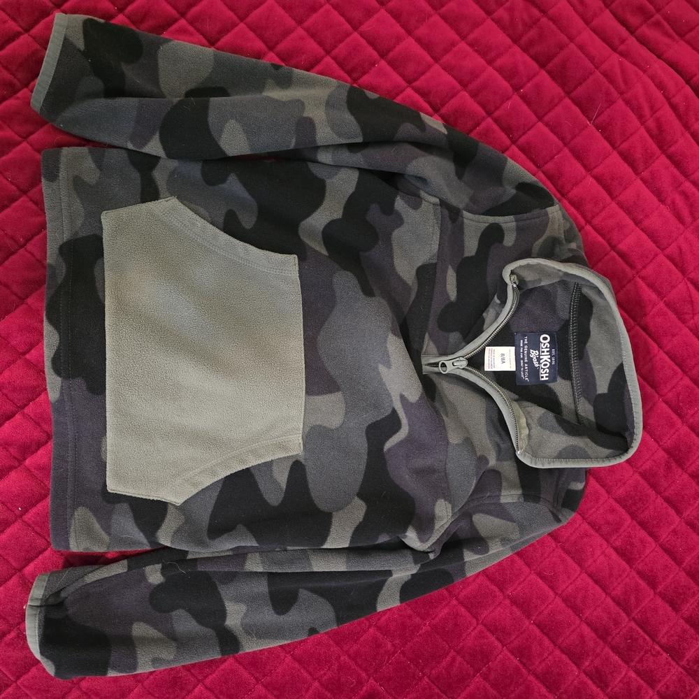 OshKosh B'gosh Camouflage Kids Jacket - Black and Gray